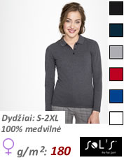 Polo marškinėliai moterims ilgomis rankovėmis Perfect LSL Women 02083